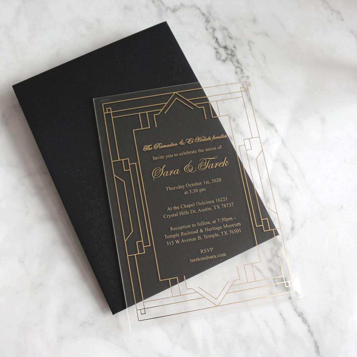 Acrylic Invitation Card Wedding Invitation Rectangle Transparent Invitation